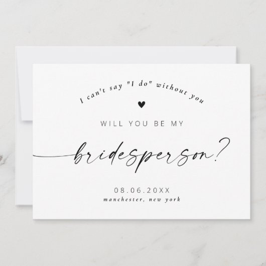 Bent u mijn Bridesperson Elegant Script? Kaart (Voorkant)