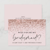 Bent u mijn briefkaart - Roos Gold Glitter (Voorkant / Achterkant)