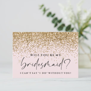 Bent u mijn briefkaart - Roos roze glitter