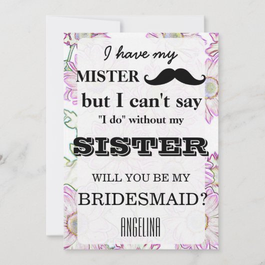 Bent u mijn bruidsmeisje? kaart (Voorkant)
