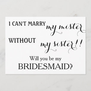 Bent u mijn bruidsmeisje? kaart