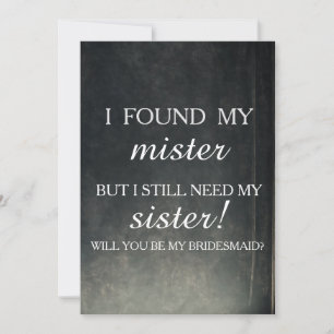 Bent u mijn bruidsmeisje? kaart