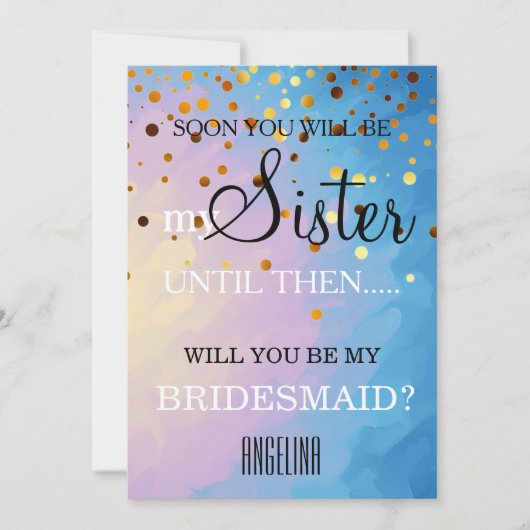 Bent u mijn bruidsmeisje? kaart (Voorkant)