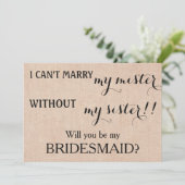 Bent u mijn bruidsmeisje? kaart (Staand voorkant)