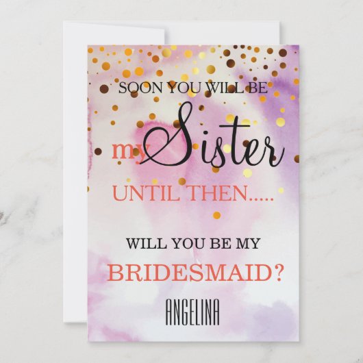 Bent u mijn bruidsmeisje? kaart (Voorkant)