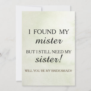 Bent u mijn bruidsmeisje? kaart