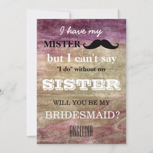 Bent u mijn bruidsmeisje? kaart (Voorkant)