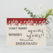 Bent u mijn bruidsmeisje? kaart (Staand voorkant)