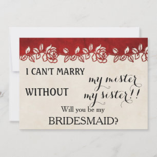 Bent u mijn bruidsmeisje? kaart