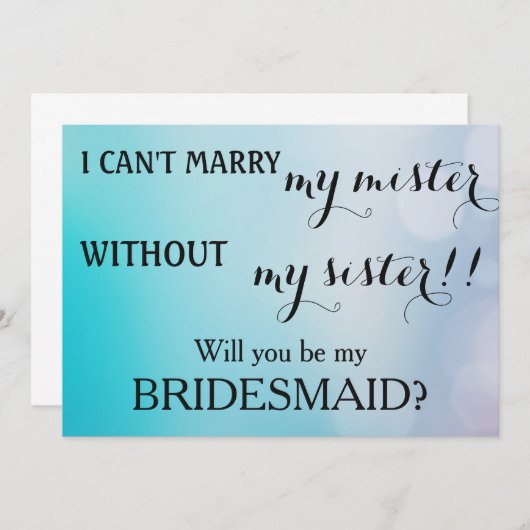 Bent u mijn bruidsmeisje? kaart (Voorkant / Achterkant)