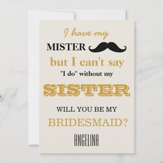 Bent u mijn bruidsmeisje? kaart (Voorkant)