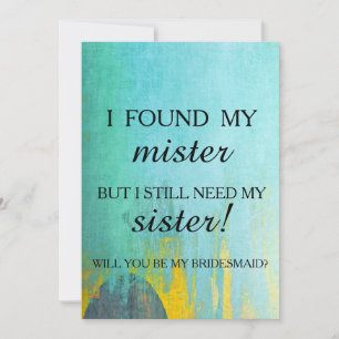 Bent u mijn bruidsmeisje? kaart