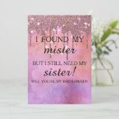 Bent u mijn bruidsmeisje? Roos Gold Dripping Invi Kaart (Staand voorkant)