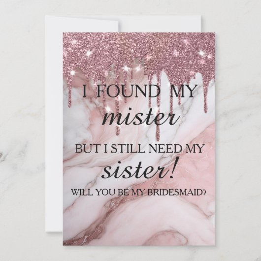 Bent u mijn bruidsmeisje? Roos Gold Driving Kaart (Voorkant)