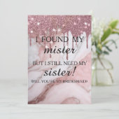 Bent u mijn bruidsmeisje? Roos Gold Driving Kaart (Staand voorkant)