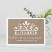 Bent u mijn dienstmeisje? Burlap Tiara Kaart (Staand voorkant)