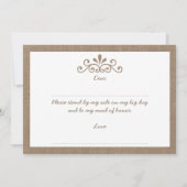 Bent u mijn dienstmeisje? Burlap Tiara Kaart (Achterkant)