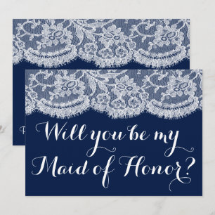 Bent u mijn dienstmeisje? Navy Blue en Lace Kaart