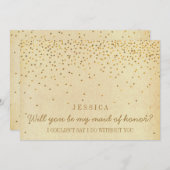 Bent u mijn dienstmeisje van eervolle goudConfett Kaart (Voorkant / Achterkant)