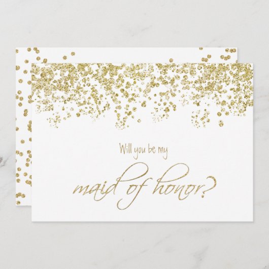 Bent u mijn eerwemiddel? Gold Confetti Kaart (Voorkant / Achterkant)