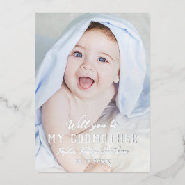 Bent u mijn Godmoeder Classy persoonlijke foto? Folie Feestdagenkaart