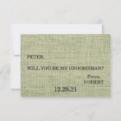 Bent u mijn Groomsman? Burlap-achtergrond Kaart (Achterkant)