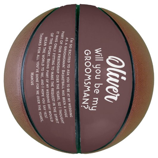 Bent u mijn Groomsman Custom Name and Text? Basketbal (Verticaal)