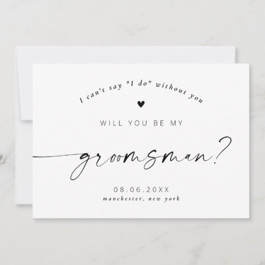 Bent u mijn Groomsman Elegant Script Invitation? Kaart (Voorkant)