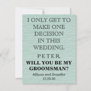Bent u mijn Groomsman? Gepersonaliseerd Kaart