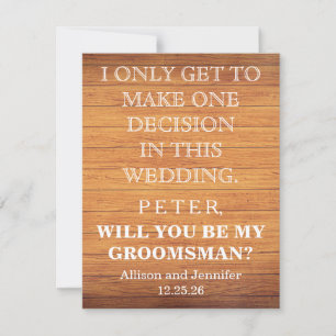 Bent u mijn Groomsman? Gepersonaliseerd Kaart