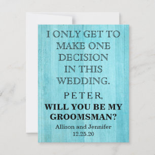 Bent u mijn Groomsman? Gepersonaliseerd Kaart