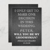 Bent u mijn Groomsman? Gepersonaliseerd Kaart (Voorkant / Achterkant)