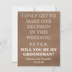 Bent u mijn Groomsman? Gepersonaliseerd Kaart