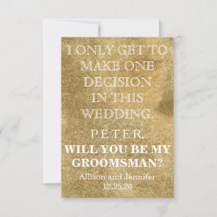 Bent u mijn Groomsman? Gepersonaliseerd Kaart