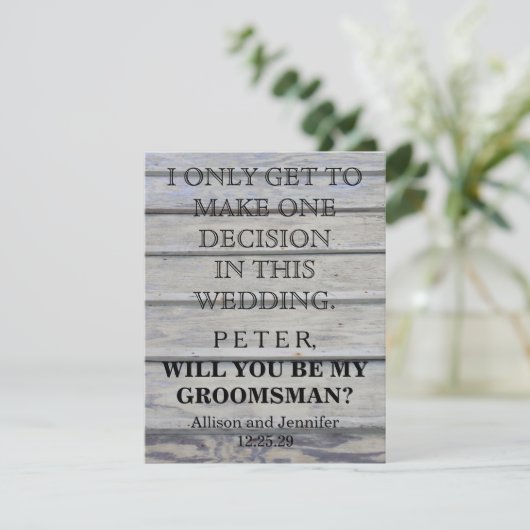 Bent u mijn Groomsman? Gepersonaliseerd Kaart (Staand voorkant)