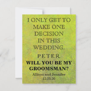 Bent u mijn Groomsman? Gepersonaliseerd Kaart