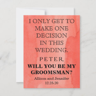 Bent u mijn Groomsman? Gepersonaliseerd Kaart