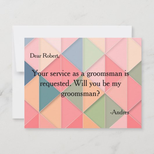 Bent u mijn Groomsman? Kaart (Achterkant)