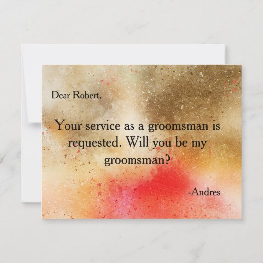 Bent u mijn Groomsman? Kaart (Achterkant)