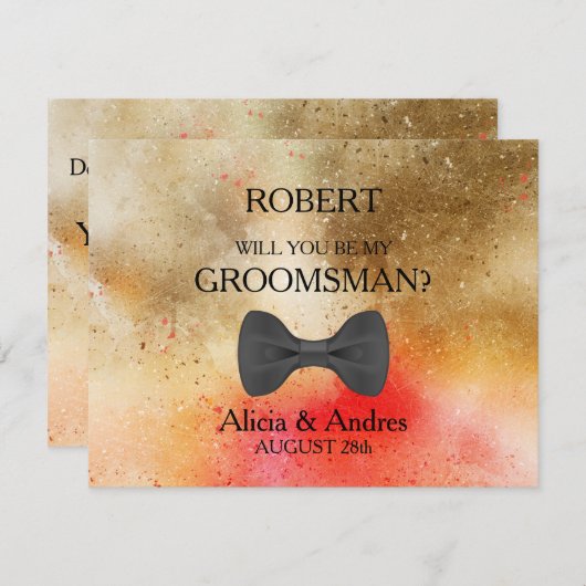 Bent u mijn Groomsman? Kaart (Voorkant / Achterkant)