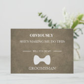 Bent u mijn Groomsman? Kaart (Staand voorkant)