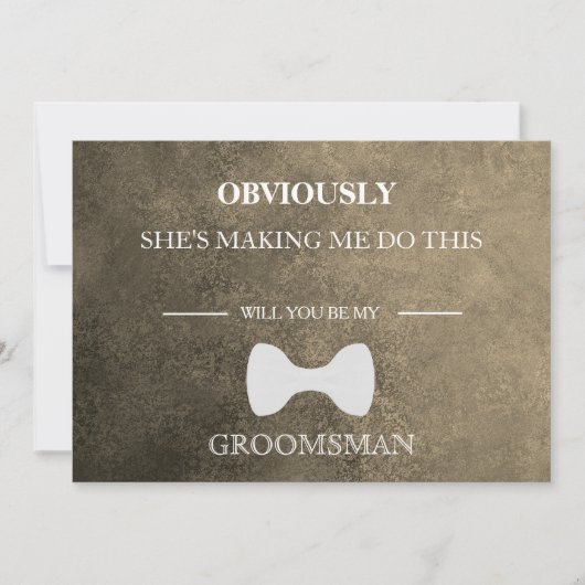 Bent u mijn Groomsman? Kaart (Voorkant)