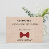 Bent u mijn Groomsman? Kaart (Staand voorkant)
