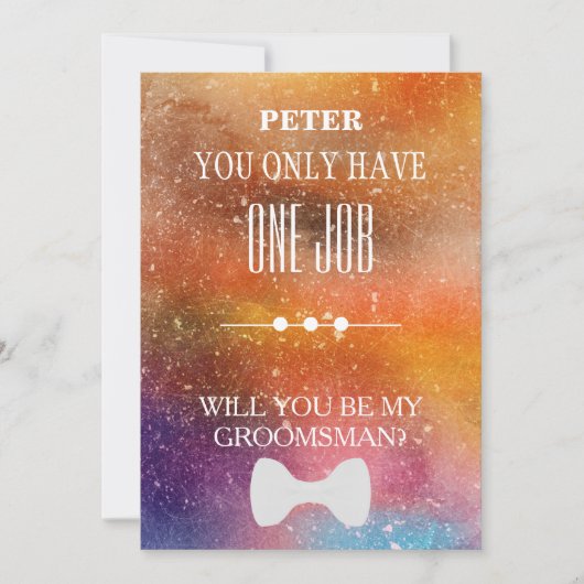 Bent u mijn Groomsman? Kaart (Voorkant)