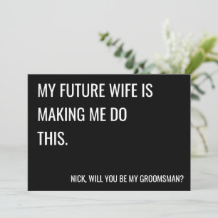 Bent u mijn groomsman met platte kaart? kaart