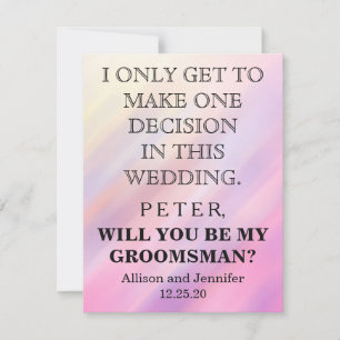 Bent u mijn Groomsman? Persoonlijke uitnodiging