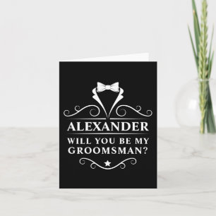 Bent u mijn Groomsman Tuxedo Stropdas Black Note? Kaart