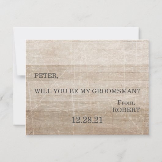 Bent u mijn Groomsman? Uitnodiging (Achterkant)