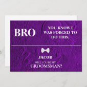 Bent u mijn Groomsman? Uitnodiging (Voorkant / Achterkant)