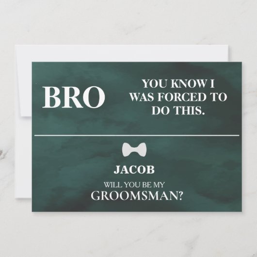 Bent u mijn Groomsman? Uitnodiging (Voorkant)
